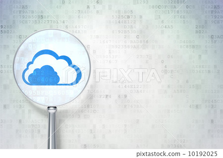 Cloud computing concept:  Cloud with optical glass on digital ba 10192025