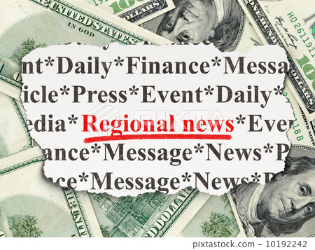 News concept: Regional News on Money background 10192242