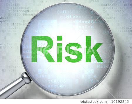 Finance concept: Risk with optical glass 10192243
