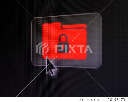 Business concept: Folder With Lock on digital button background 10192473