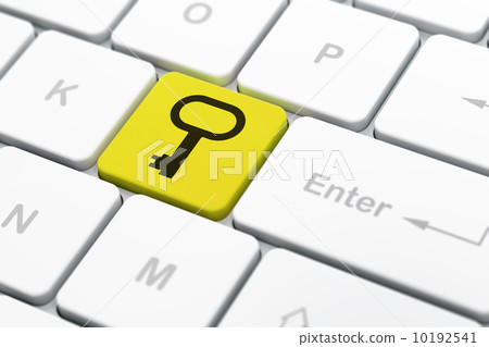 Privacy concept: Key on computer keyboard background Privacy concept: Key on computer keyboard background 10192541