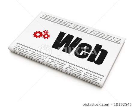Web design news concept: newspaper with Web and Gears Web design news concept: newspaper with Web and Gears 10192545