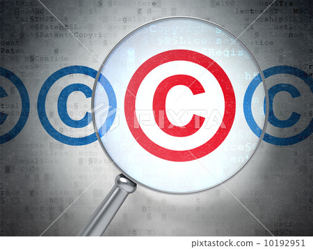 Law concept: Copyright with optical glass on digital background 10192951