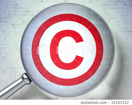 Law concept: Copyright with optical glass on digital background Law concept: Copyright with optical glass on digital background 10193322