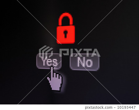 Privacy concept: Closed Padlock on digital computer screen 10193447