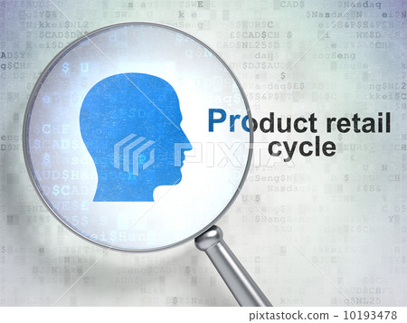 Advertising concept: Head and Product retail Cycle with optical 10193478