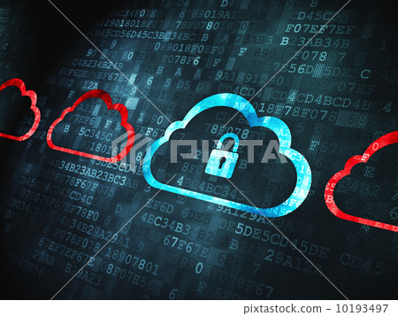 Cloud technology concept: Cloud With Padlock on digital backgrou 10193497
