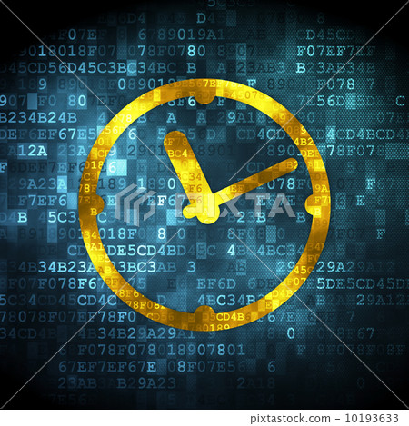 Time concept: Clock on digital background 10193633