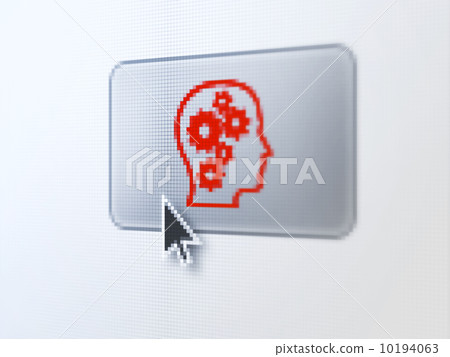 Education concept: Head With Gears on button 10194063