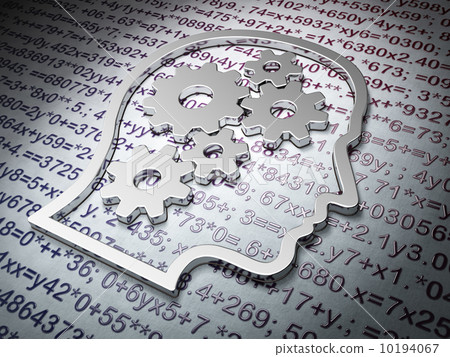 Education concept:  Head With Gears on Education background 10194067