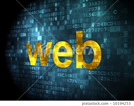 SEO web development concept: Web on digital background 10194253