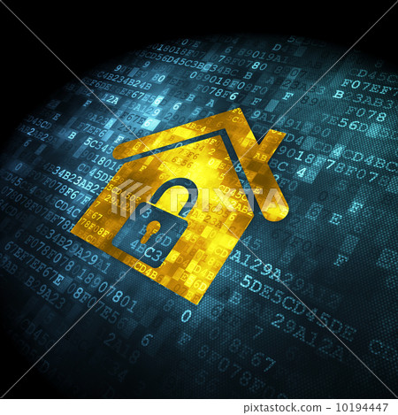 Safety concept: Home on digital background 10194447