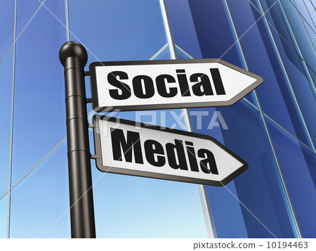 Social network concept: Social Media on Building background Social network concept: Social Media on Building background 10194463