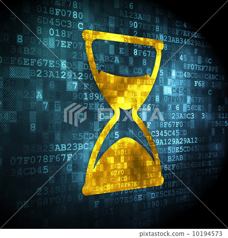 Timeline concept: Hourglass on digital background 10194573