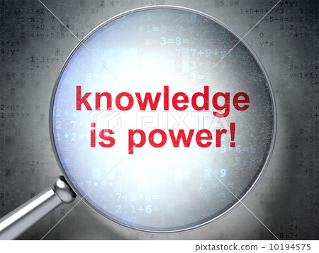 Education concept: Knowledge Is power! with optical glass 10194575