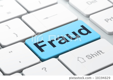 Protection concept: Fraud on computer keyboard background Protection concept: Fraud on computer keyboard background 10194829