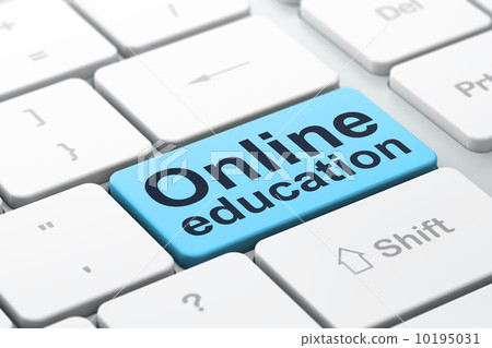 Education concept: Online Education on computer keyboard backgro 10195031