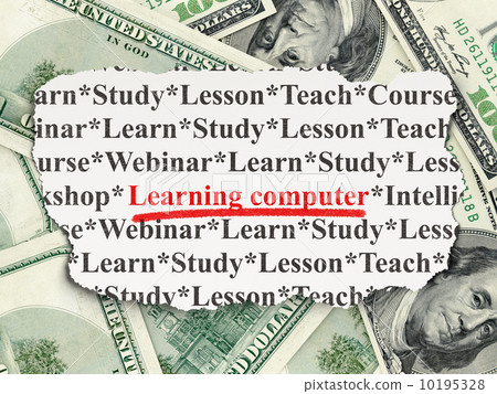 Education concept: Learning Computer on Money background 10195328
