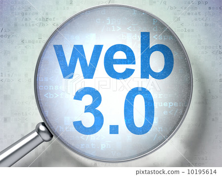 SEO web development concept: Web 3.0 with optical glass 10195614