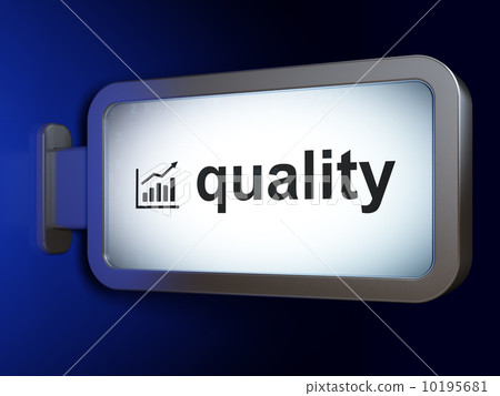 Advertising concept: Quality and Growth Graph on billboard backg Advertising concept: Quality and Growth Graph on billboard backg 10195681