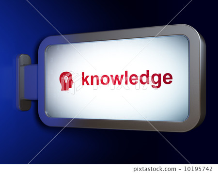 Education concept: Knowledge and Head With Light Bulb on billboa Education concept: Knowledge and Head With Light Bulb on billboa 10195742