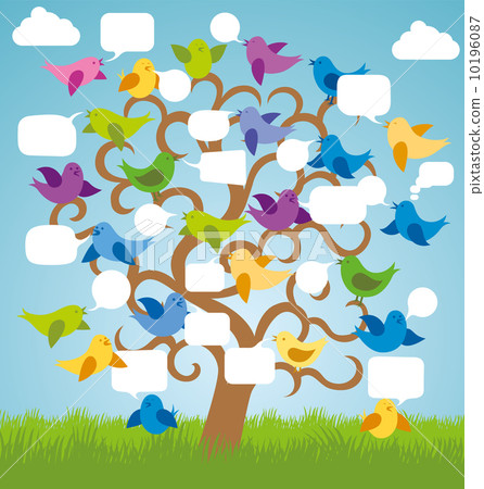 Vector Card With Birds Vector Card With Birds 10196087