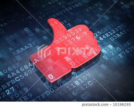 Social media concept: Red Like on digital background 10196293