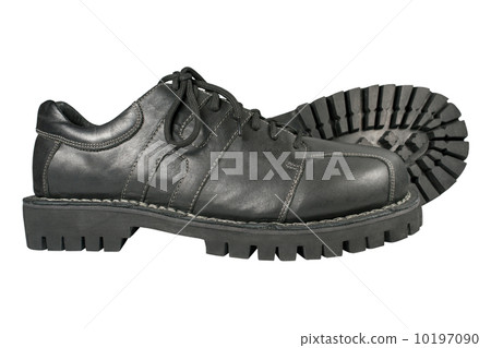 Black shoes on a white background Black shoes on a white background 10197090