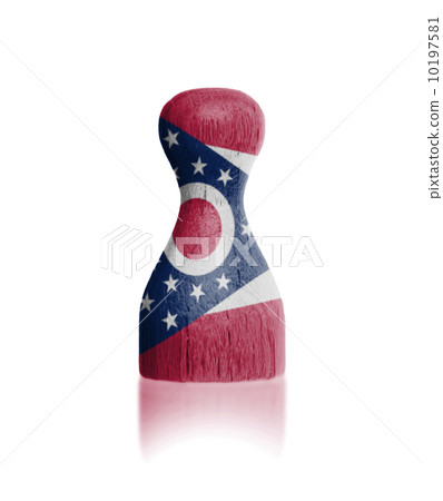 Wooden pawn with a painting of a flag Wooden pawn with a painting of a flag 10197581