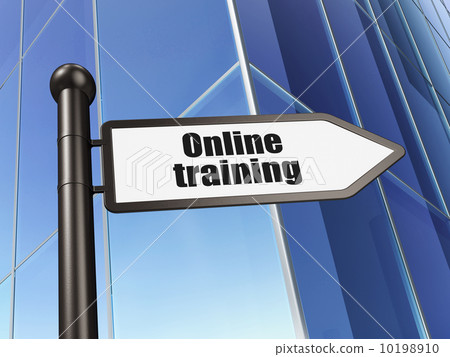 Education concept: Online Training on Building background Education concept: Online Training on Building background 10198910