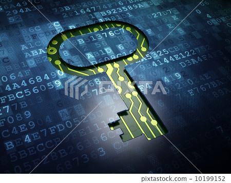 Security concept: Key on digital screen background Security concept: Key on digital screen background 10199152