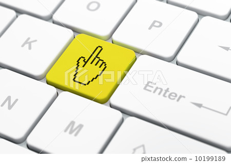 Web development concept: Mouse Cursor on computer keyboard backg 10199189