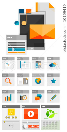 Mobile apps flat design concept - Stock Illustration [10199419] - PIXTA