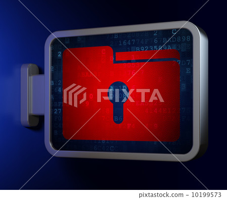 Business concept: Folder With Keyhole on billboard background 10199573