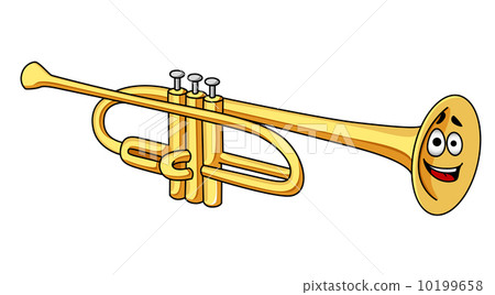 Cartoon brass trumpet Cartoon brass trumpet 10199658