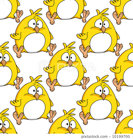 Cute little fat yellow Easter chicken 10199700