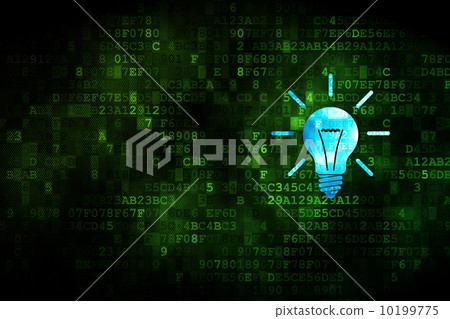 Finance concept: Light Bulb on digital background - Stock Illustration ...