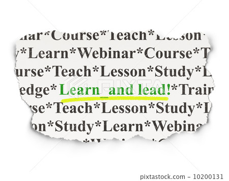 Education concept: Learn and Lead! on Paper background 10200131