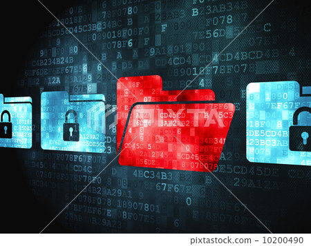 Finance concept: Folder With Padlock on digital background 10200490