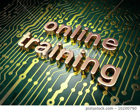 Education concept: Online Training on circuit board background 10200790