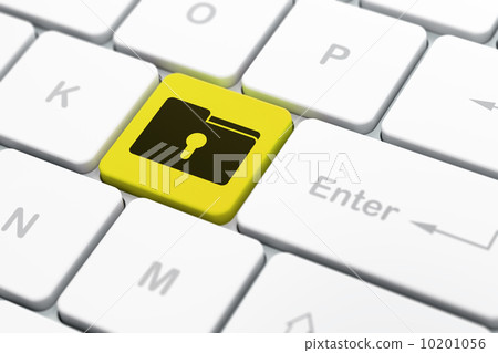 Business concept: Folder With Keyhole on computer keyboard backg Business concept: Folder With Keyhole on computer keyboard backg 10201056