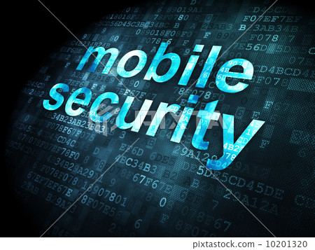 Protection concept: Mobile Security on digital background Protection concept: Mobile Security on digital background 10201320