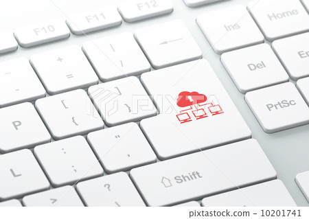 Safety concept: Cloud Network on computer keyboard background Safety concept: Cloud Network on computer keyboard background 10201741