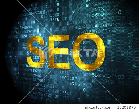 SEO web development concept: SEO on digital... - Stock Illustration ...