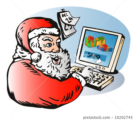 Santa Claus Sending E-mail Santa Claus Sending E-mail 10202745