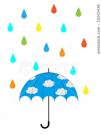 Colorful rain and blue sky umbrella 10203436