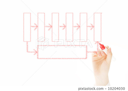 Hand and flow chart diagram 10204030