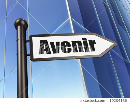Time concept: Avenir(french) on Building background 10204186