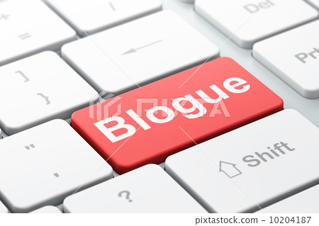 Web development concept: Blogue(french) on computer keyboard bac 10204187