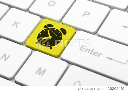 Time concept: Alarm Clock on computer keyboard background 10204401